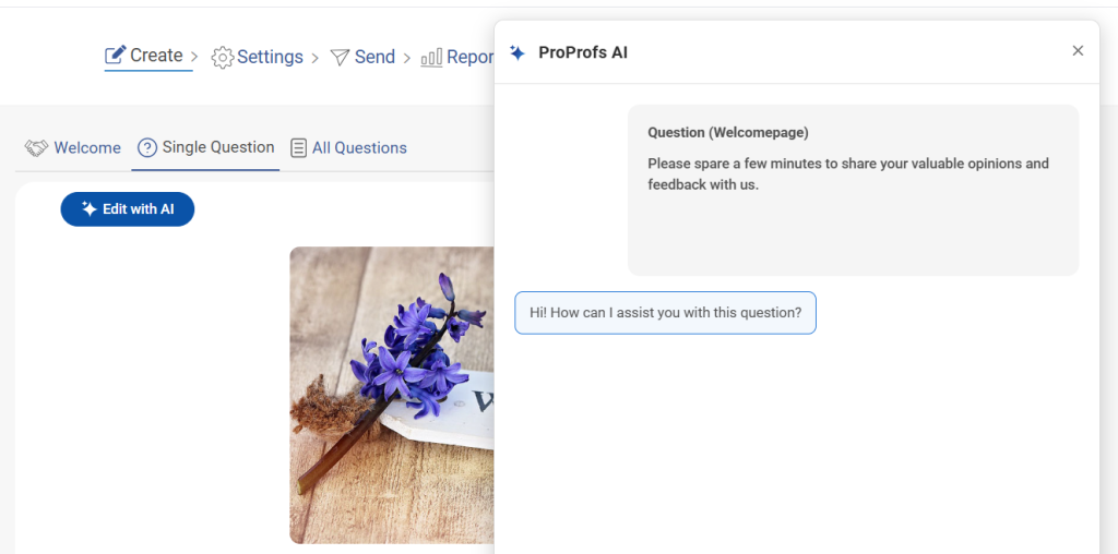 Edit your email survey invitation with AI